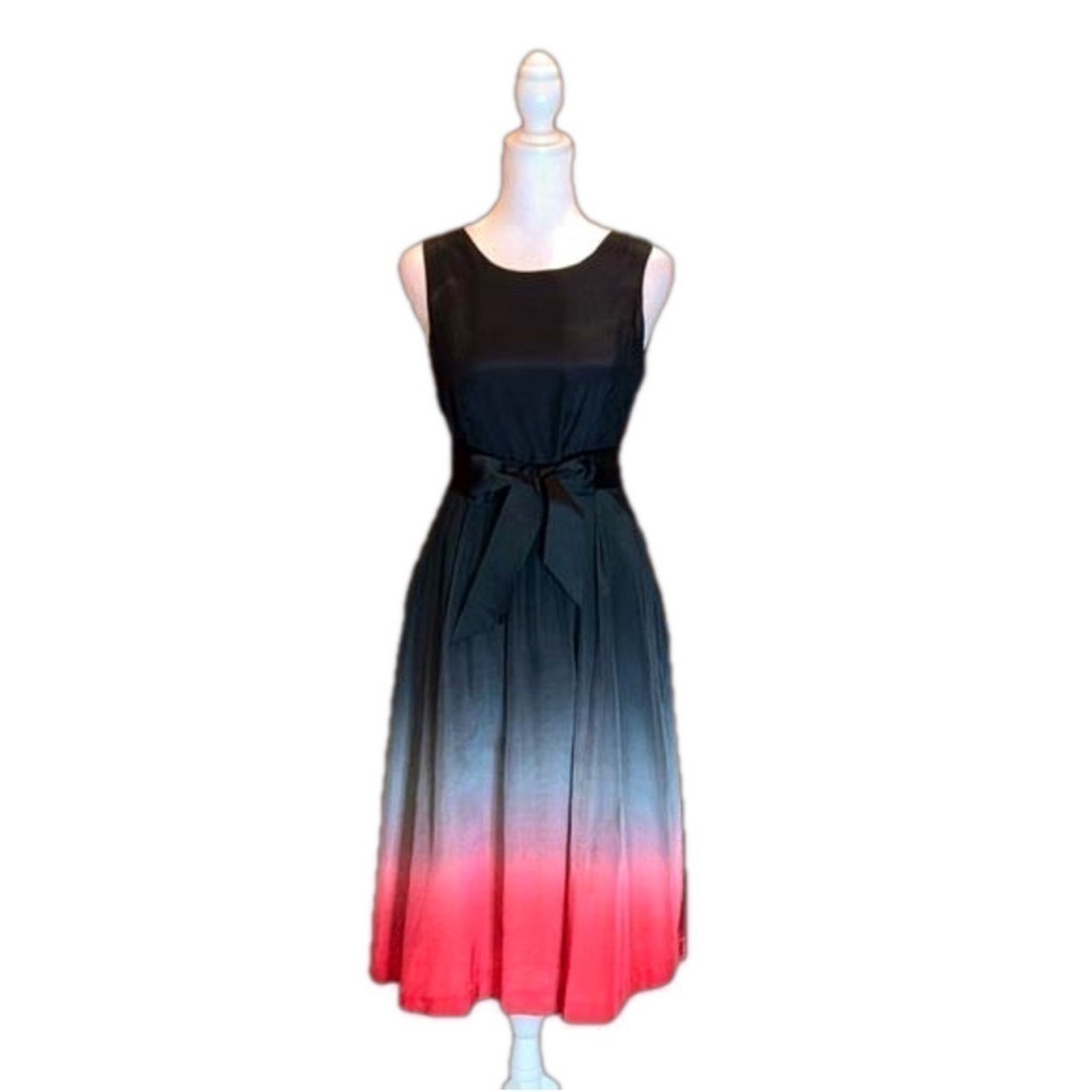 KENSIE Pretty Black To Coral Ombre Style
Silk Blend Dress, Size XS